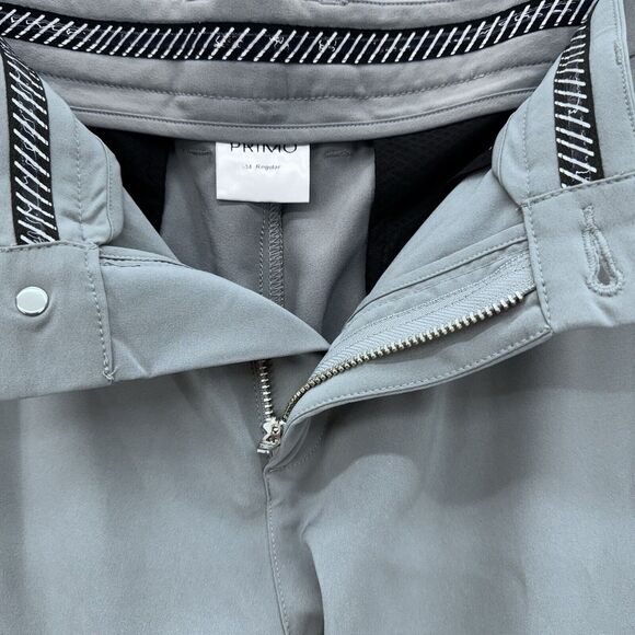 Primo Pants Men 34 Reg Performance Golf Jogger Stretch Tapered Zip Ankle Gray - Picture 3 of 9